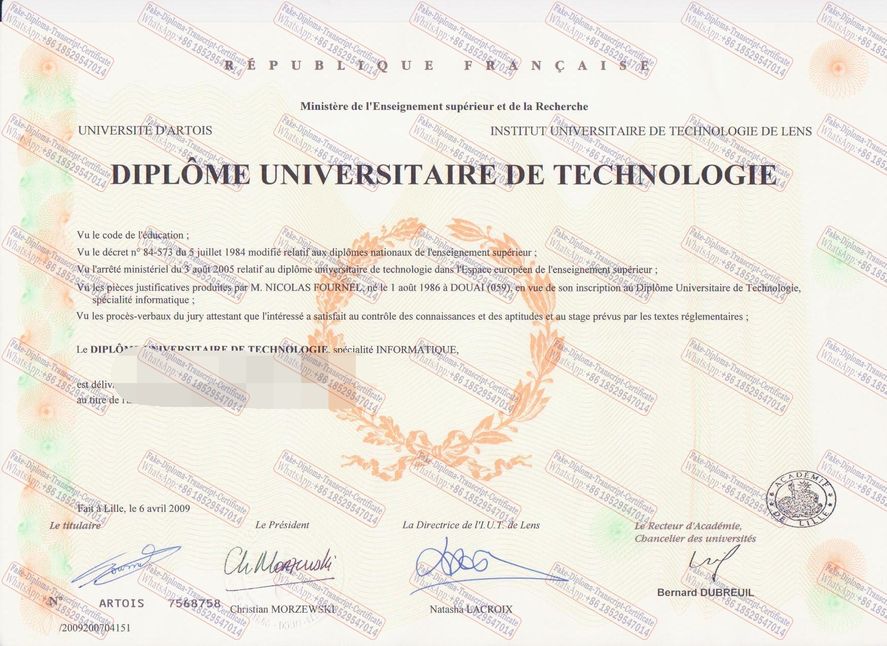 Best Fake Artois University Certificate