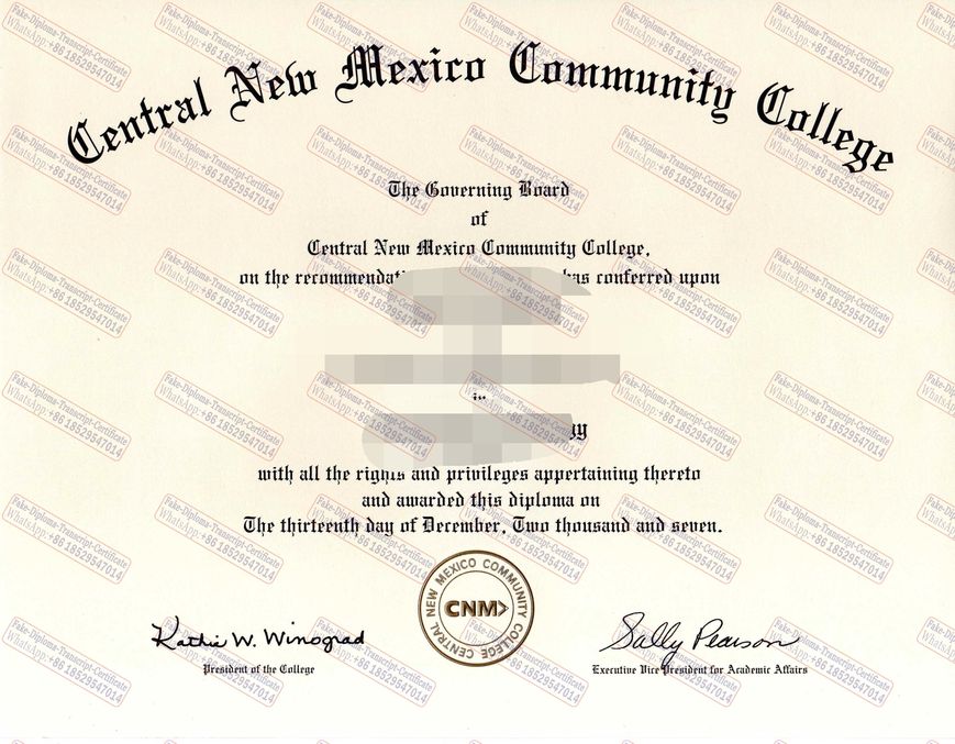 Best Fake Buy fake Central New Mexico Community College Degree Certificate