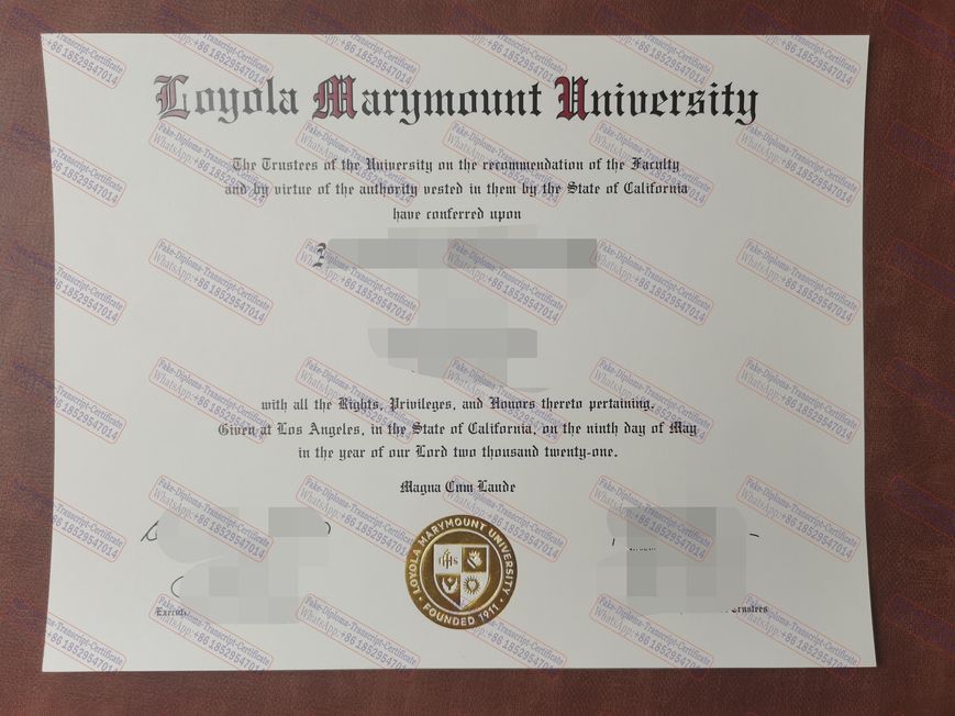 Best Fake Loyola Marymount University Diploma