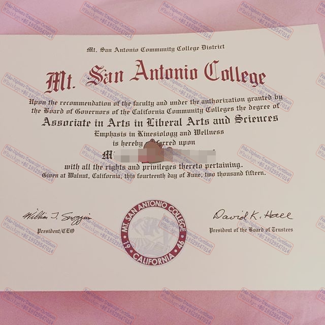 Best Fake Mt. San Antonio College Certificate