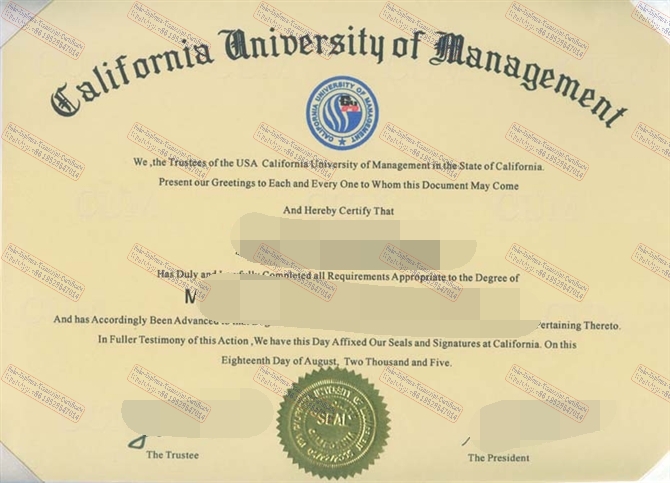 Best Fake Purchase phony California University of Management Degree Degree