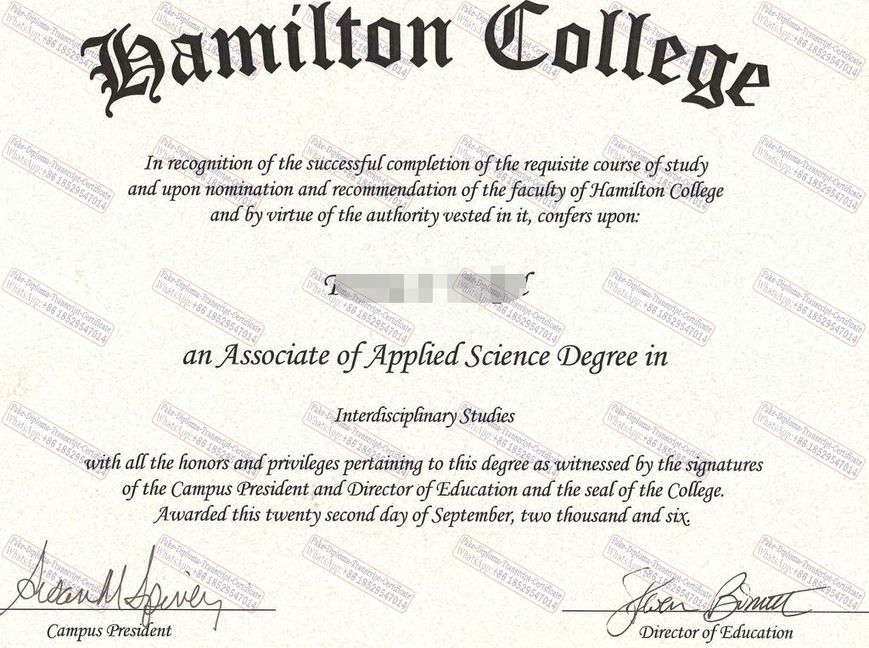 Best Fake The best website to buy fake Make fake Hamilton College Certificate Diploma Degree