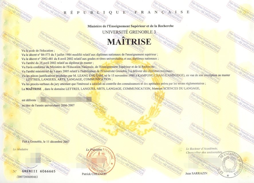 Best Fake Universite Stendhal Grenoble 3 Diploma