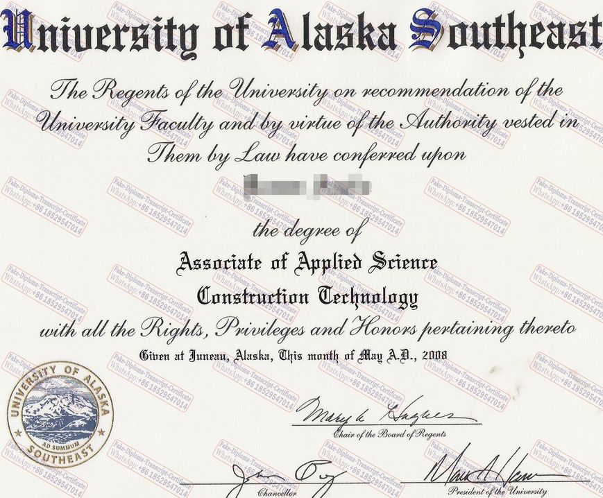 Best Fake University of Alaska Southeast Certificate