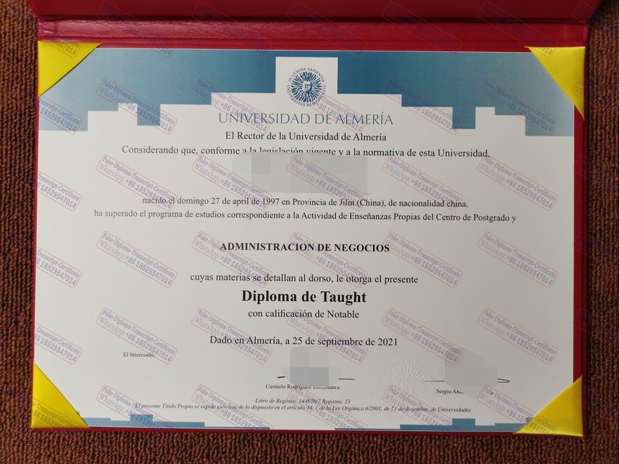 Best Fake University of Almería Certificate