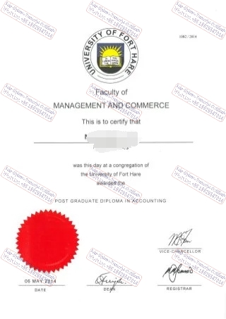 Best Fake University of Fort Hare Certificate