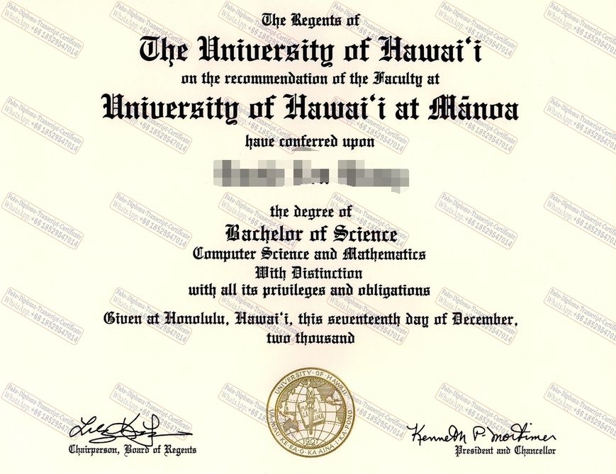 Best Fake University of Hawaii at Manoa Diploma