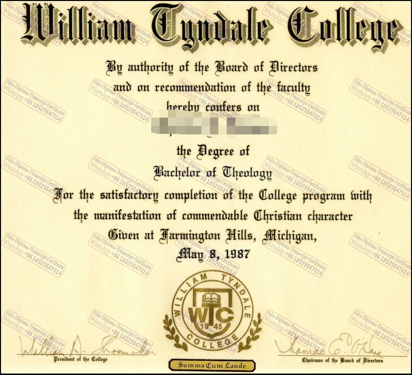 Best Fake William Tyndale College Degree