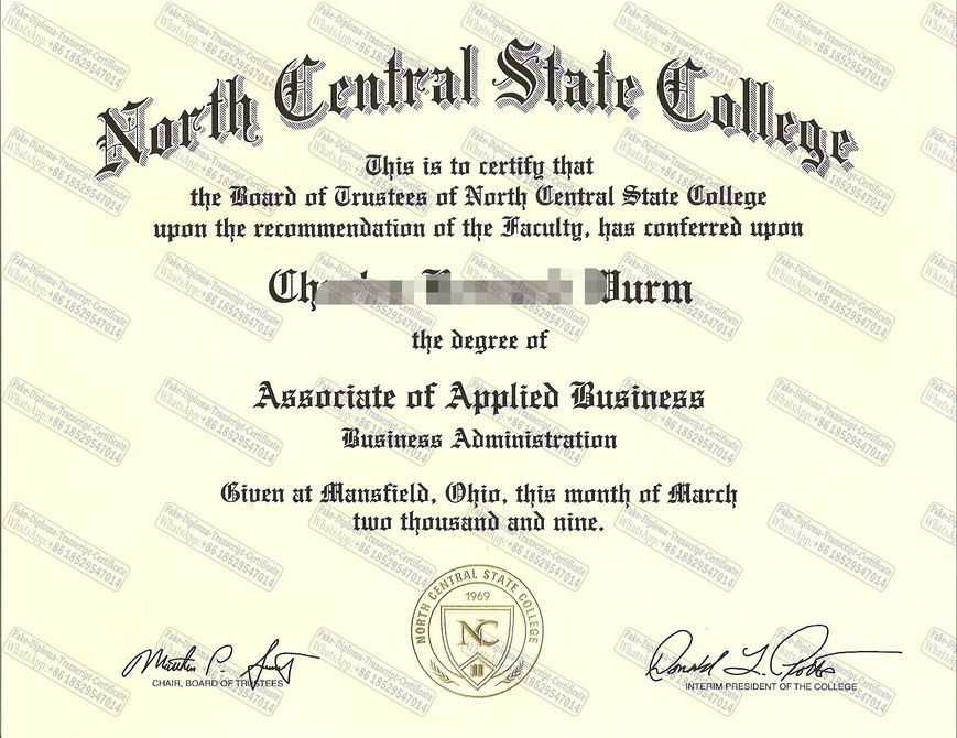 Best Fake north central state college Certificate