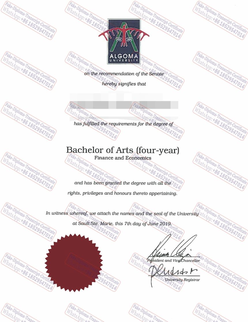 Buy fake Algoma University Degree