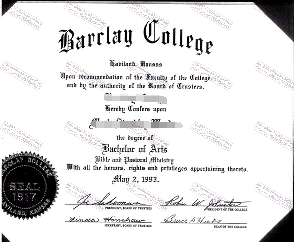 Buy fake Copy Fake Barclay College Degree Diploma