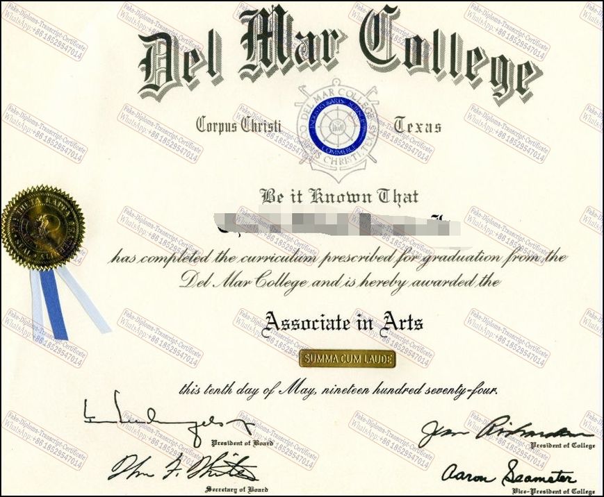 Buy fake Del Mar College Degree