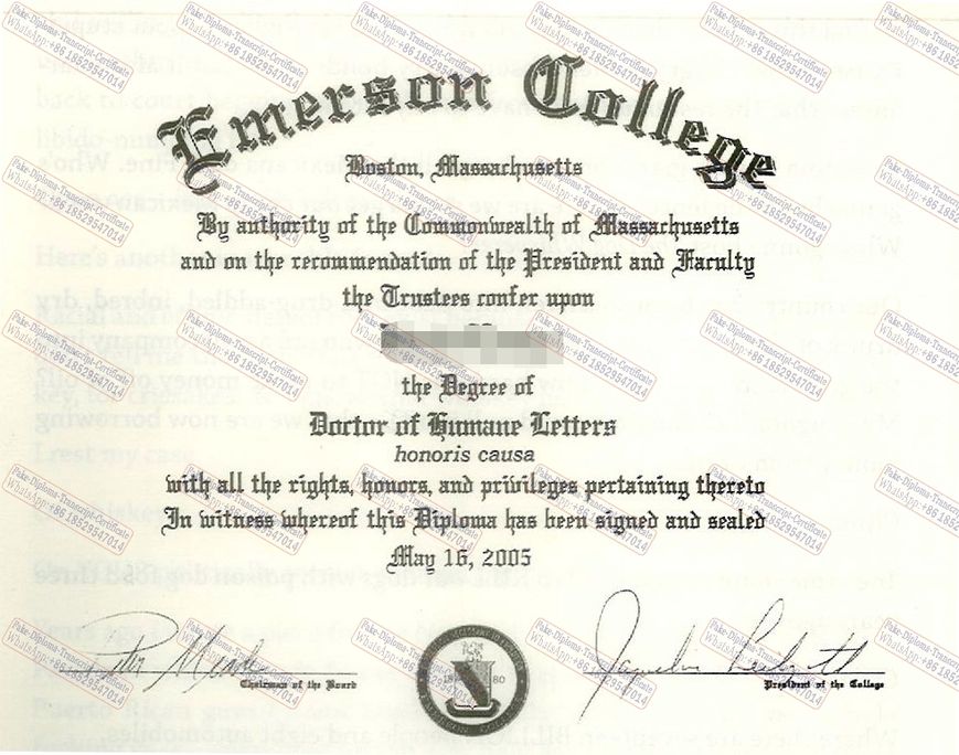 Buy fake Emerson College Diploma