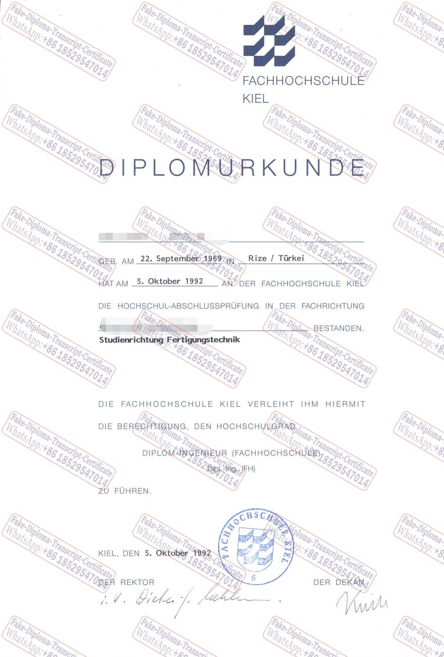 Buy fake Fachhochschule Kiel Certificate