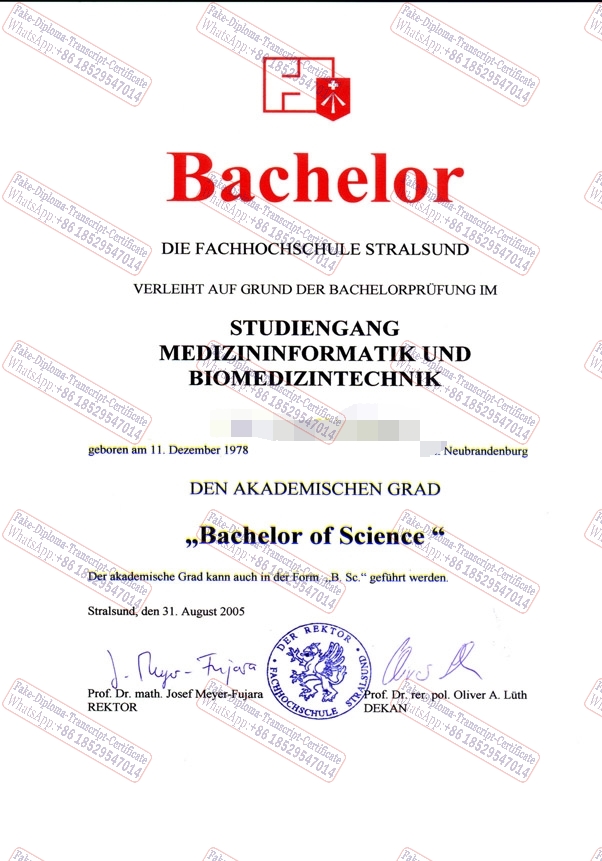 Buy fake Fachhochschule Stralsund Diploma