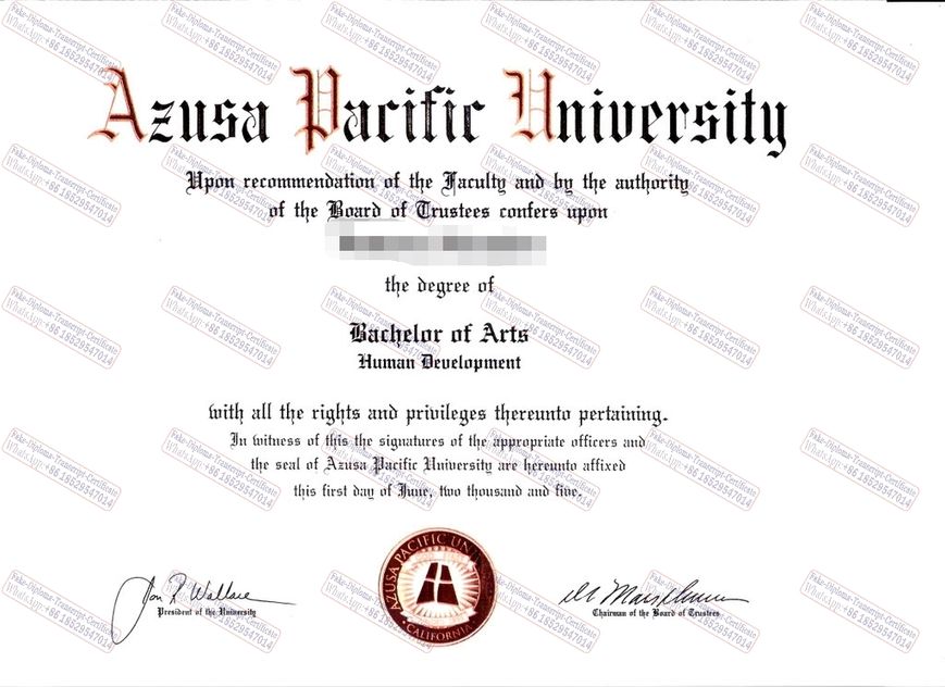 Buy fake Fake Azusa Pacific University Diploma Degree