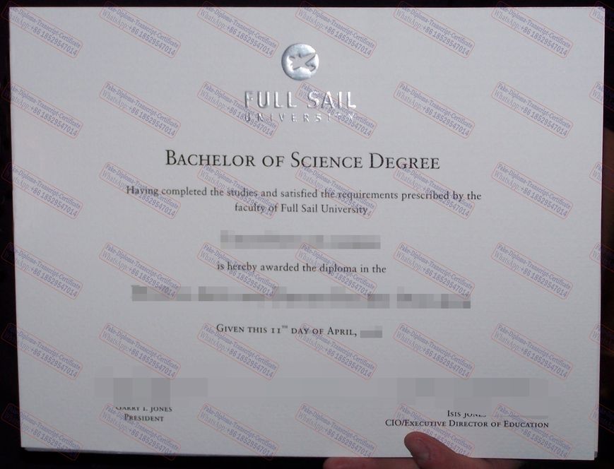 Buy fake Full Sail University Certificate