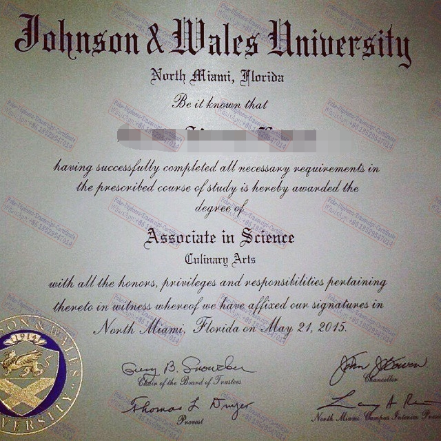 Buy fake Johnson Wales University Diploma