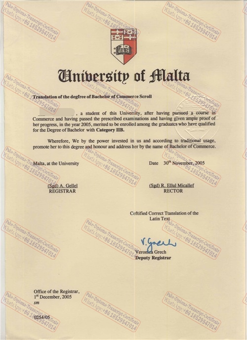 Buy fake L Università ta Malta Diploma