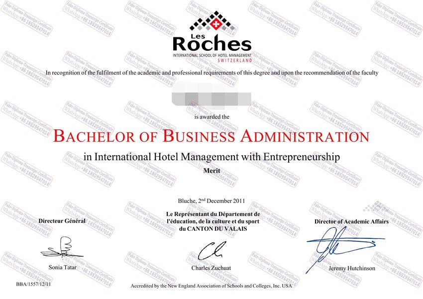 Buy fake Les Roches International School of Hotel Management Diploma