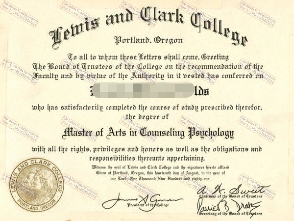 Buy fake Lewis Clark College Certificate