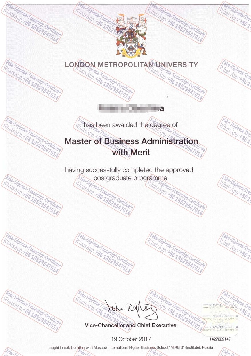 Buy fake London Metropolitan University Degree