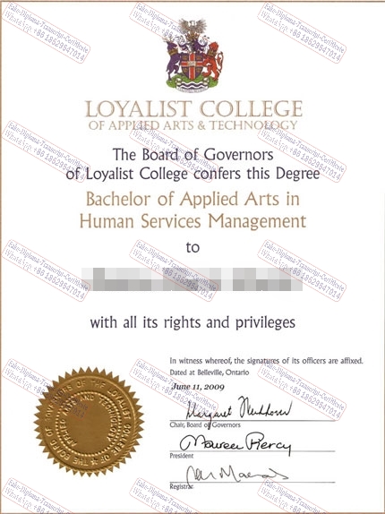 Buy fake Loyalist College Certificate