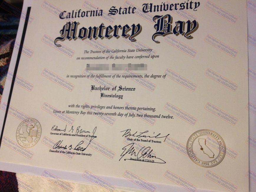 Buy fake Make fake California State University Monterey Bay Certificate Diploma