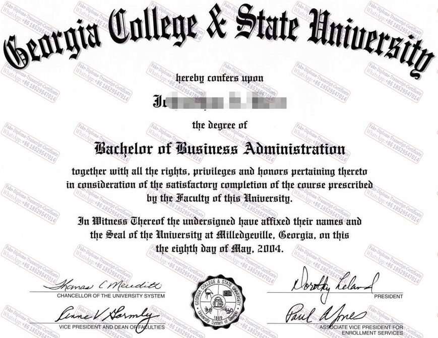 Buy fake Make fake Georgia College And State University Certificate Certificate