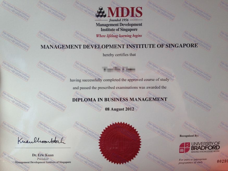 Buy fake Management Development Institute of Singapore Certificate