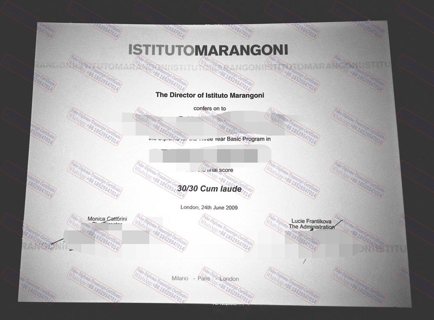 Buy fake Marangoni Fashion Institute Certificate