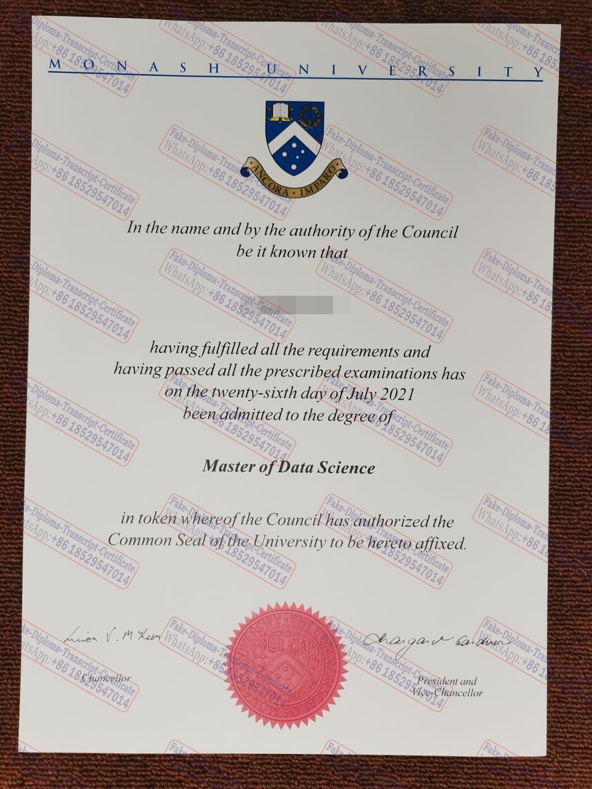 Buy fake Monash University Certificate