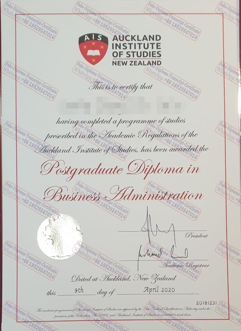 Buy fake New Zealand Auckland Research Institute Certificate