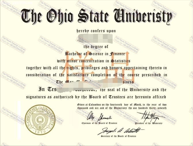 Buy fake Ohio State University Diploma