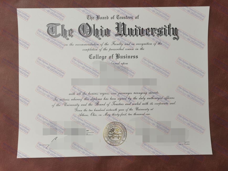 Buy fake Ohio University Diploma