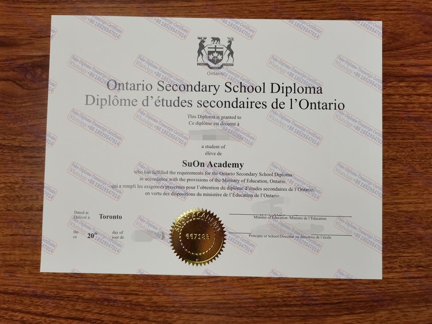 Buy fake Ontario Secondary School Certificate