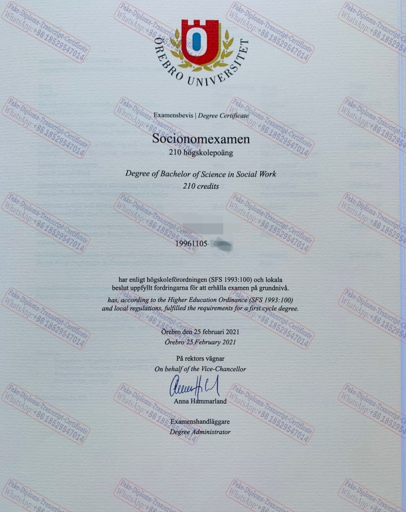 Buy fake Orebro University Diploma