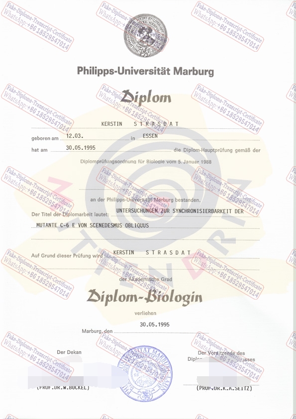 Buy fake Philipps Universitat Marburg Diploma