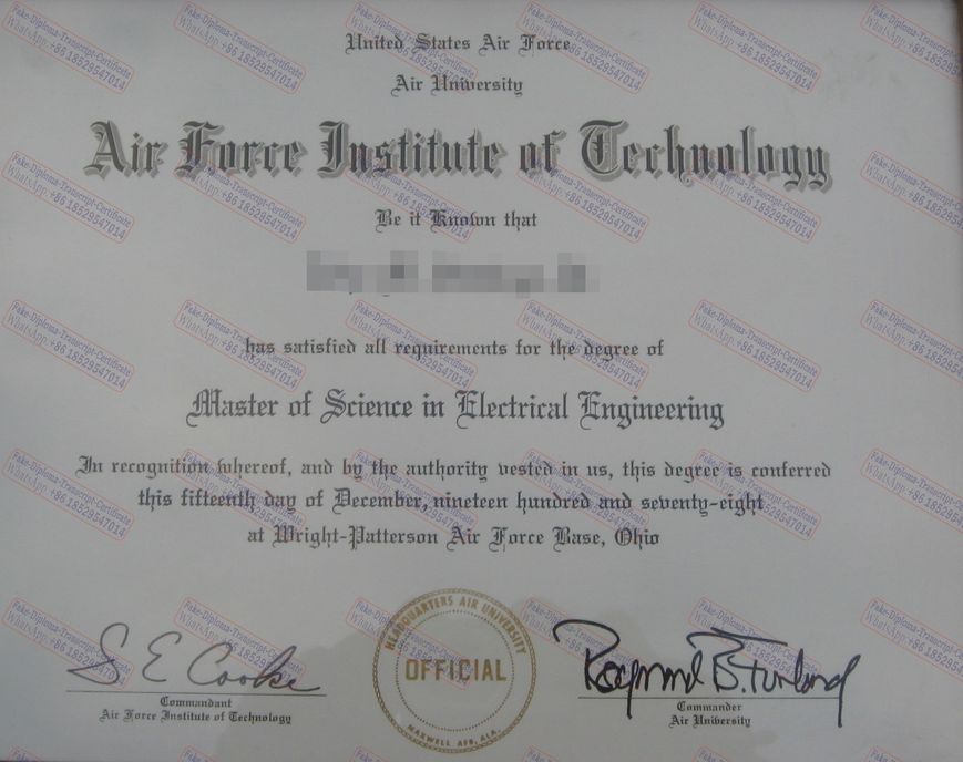 Buy fake Purchase phony Air Force Institute of Technology Diploma Certificate