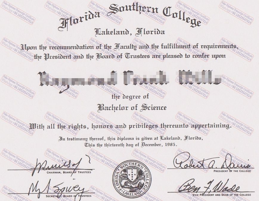 Buy fake Purchase phony Florida Southern College Degree Diploma