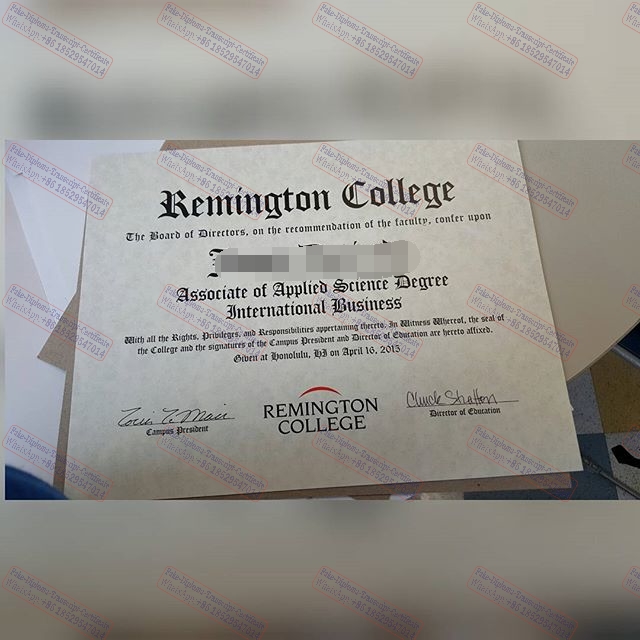 Buy fake Remington College Certificate