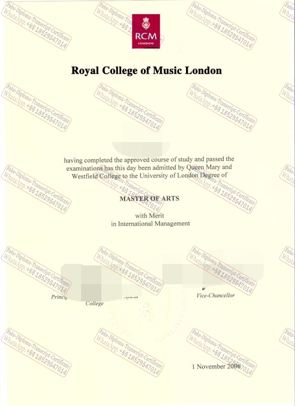 Buy fake Royal Academy of Music London Certificate