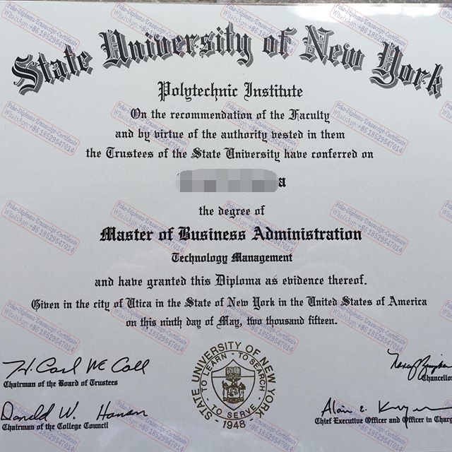 Buy fake SUNY Polytechnic Institute Certificate