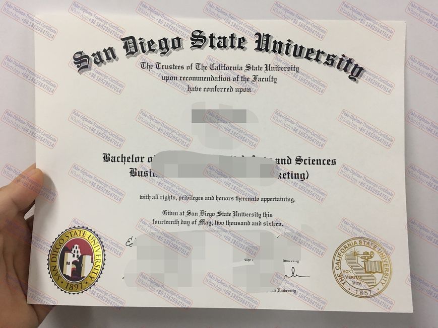 Buy fake San Diego State University Certificate