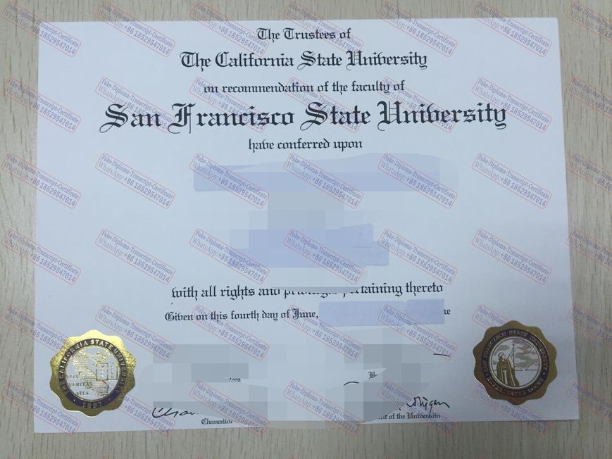 Buy fake San Francisco State University Certificate