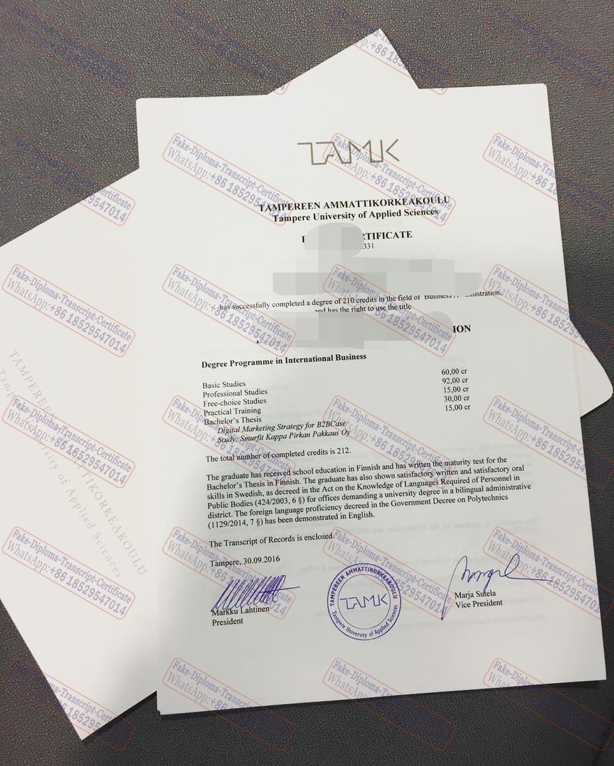 Buy fake TAMK University Degree