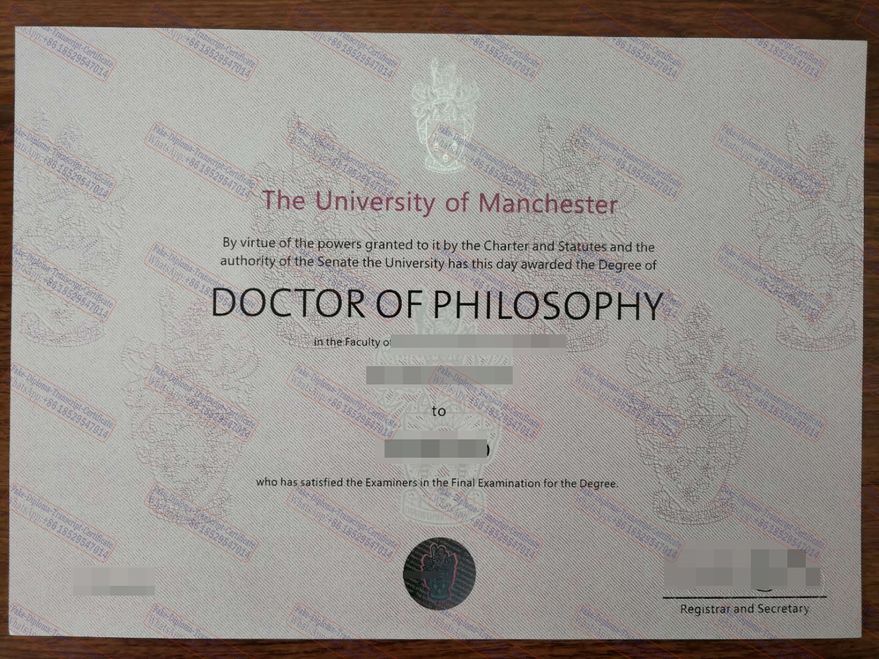 Buy fake The University of Manchester Certificate