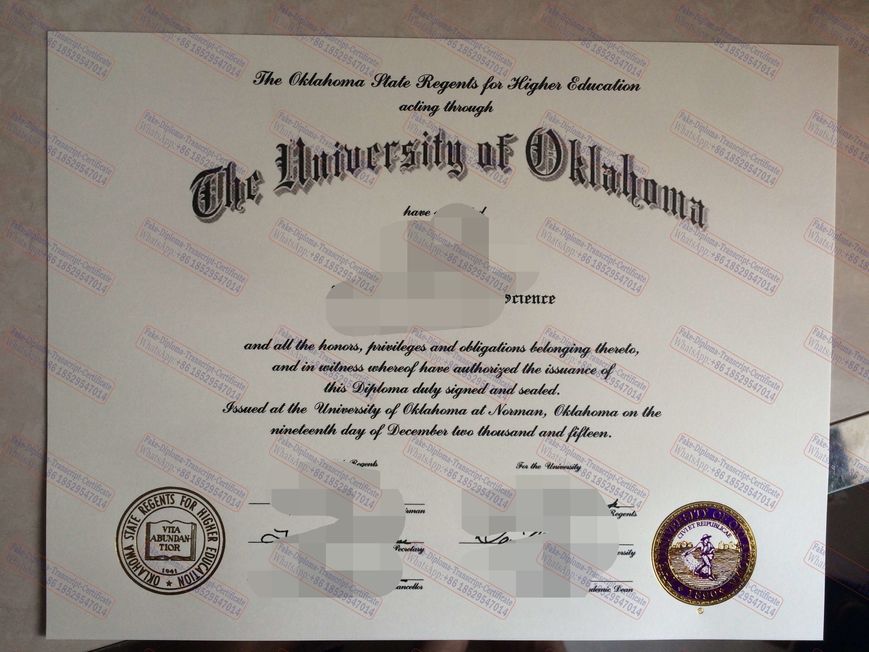 Buy fake The University of Oklahoma Certificate