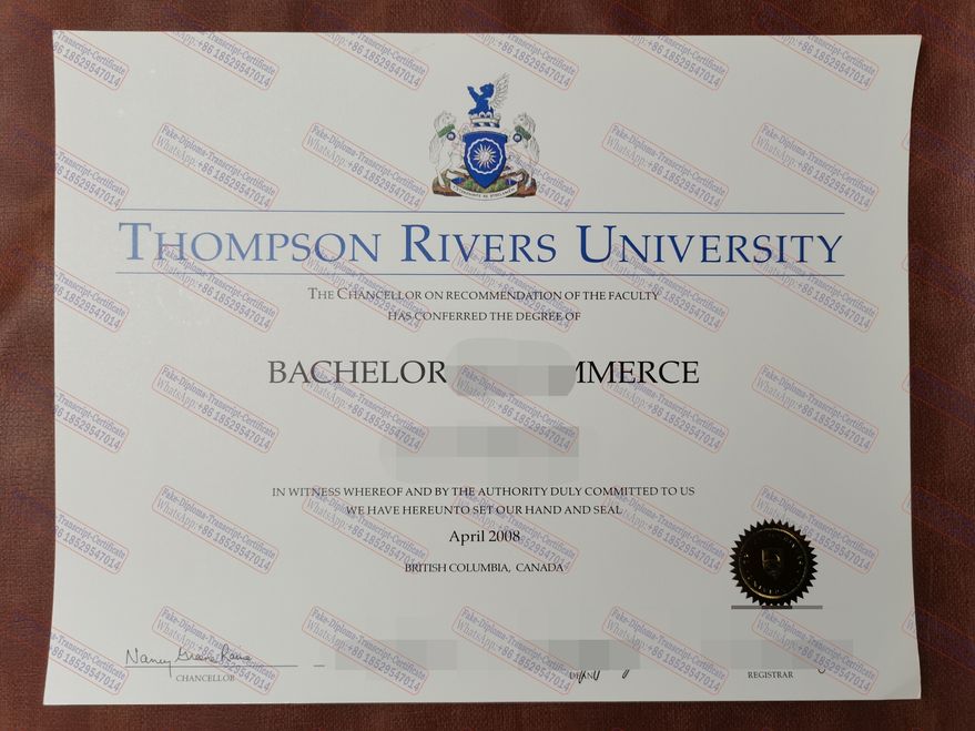 Buy fake Thompson Rivers University Certificate