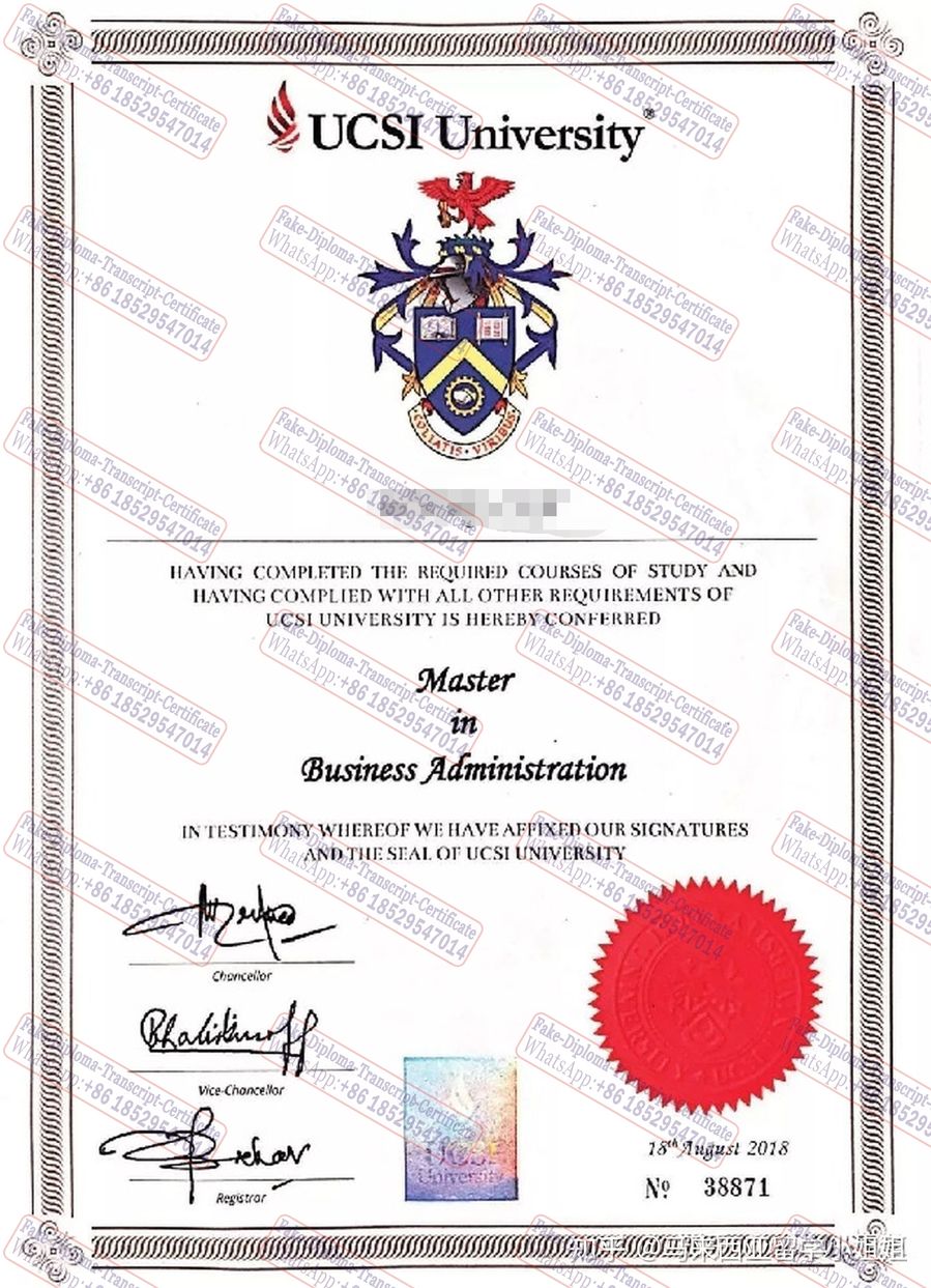 Buy fake UCSI University Certificate